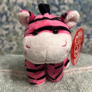 Fiesta Pink Zebra Bendable Hanging Plush 6”